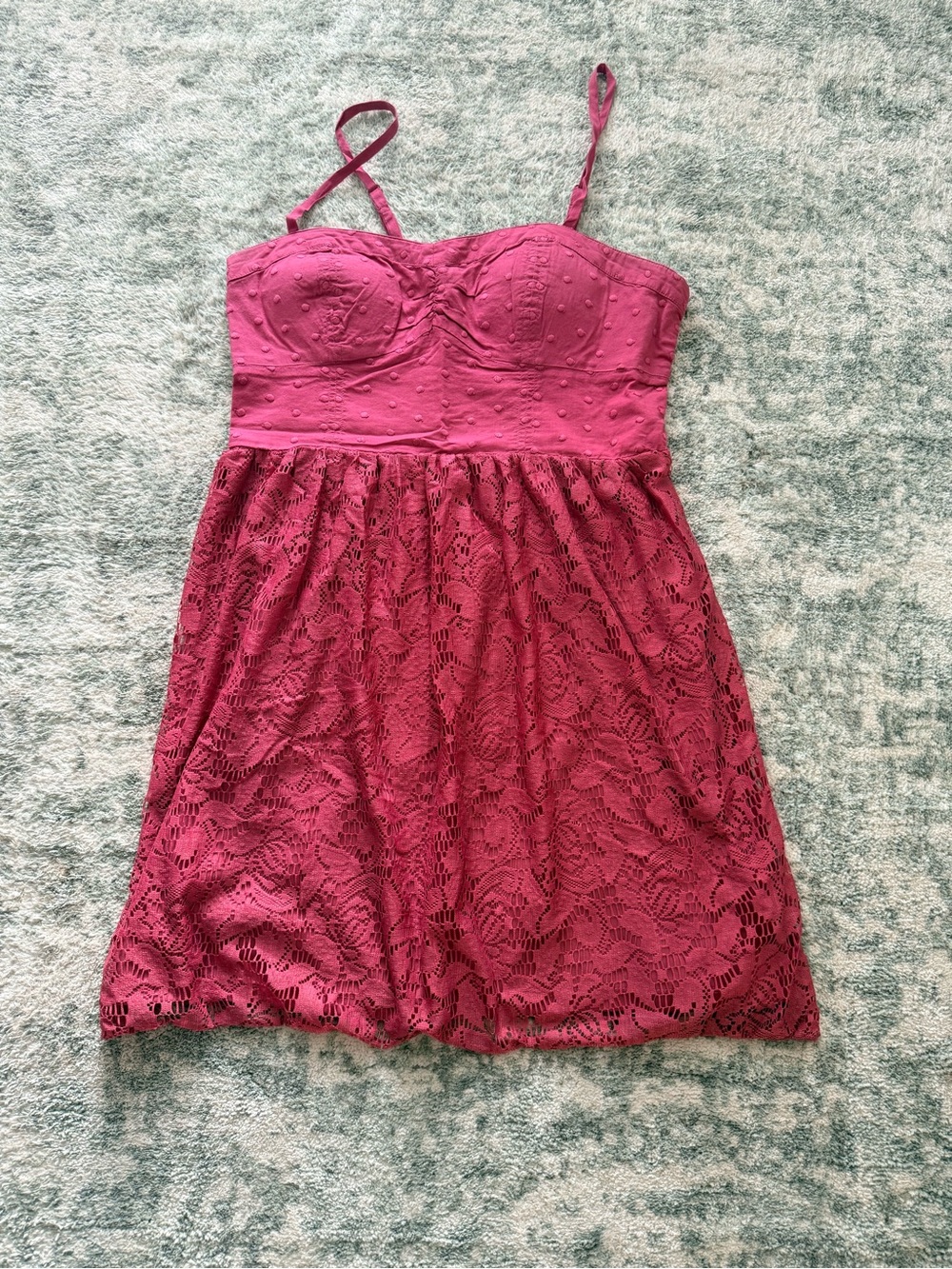 American Eagle Outfitters Raspberry Lace Babydoll Slip Dress Size Medium